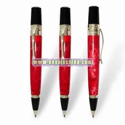Acrylic Ball Pens with Plating Silver Finish