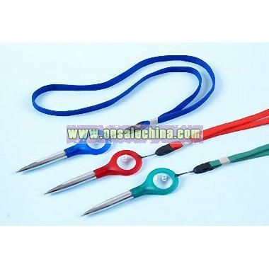 Magnifier pen with lanyard