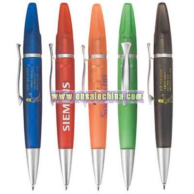 Top-twist action ballpoint pen in 5 transparent colors