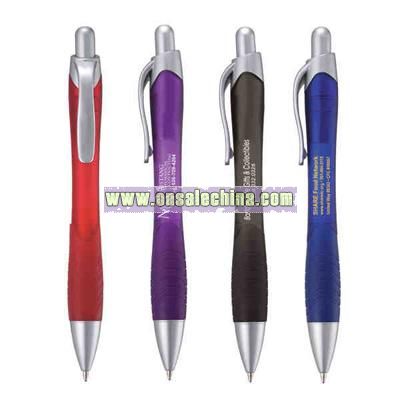 click action pen with soft rubber grip