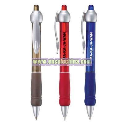 Golf - Click action plastic pen with soft rubber grip