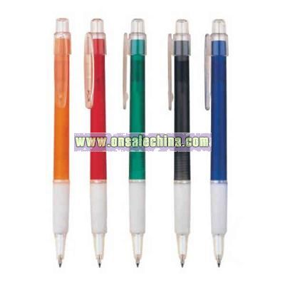 Ballpoint pen with click / retractable action