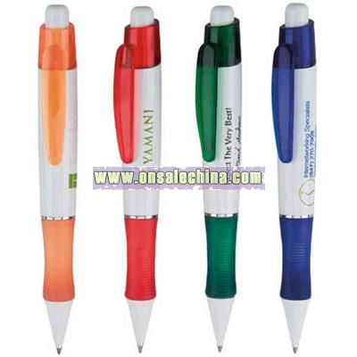 Texturized rubber grip ballpoint pen