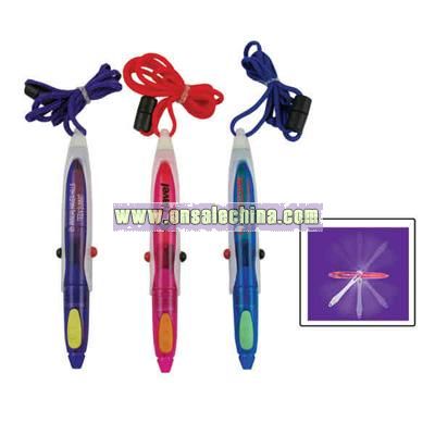 3 in 1 translucent multi function pen includes lanyard