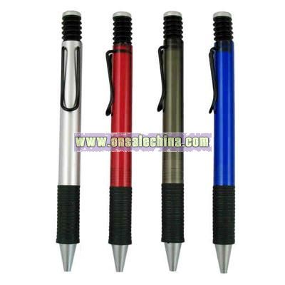 click action plastic pen with soft rubber grip