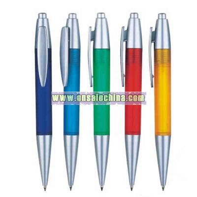 Click action plastic ballpoint pen