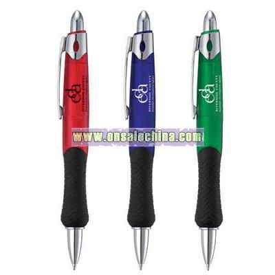 soft grip plasticc pen with metal clip