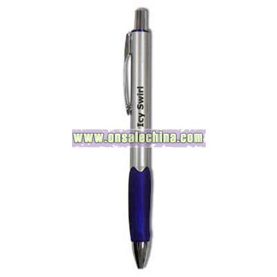 Plunger style pen with comfortable hold