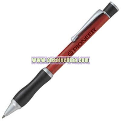 Rosewood ball point pen with rubber grip