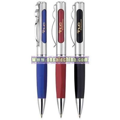 metal ballpoint pen with dual logo/message function