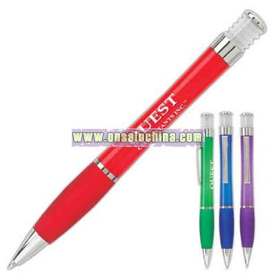 Ballpoint pen with contoured rubber grip