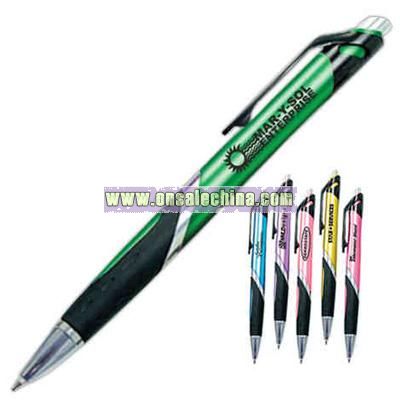 Electric bright cosmic colored ballpoint pen with rubber grips