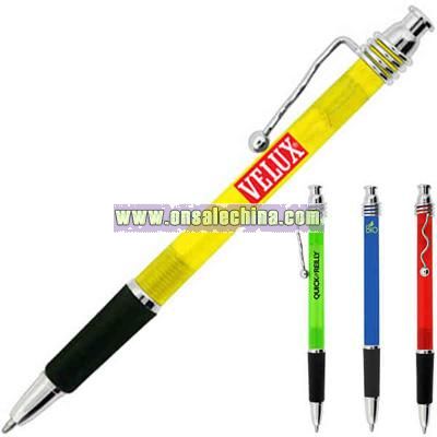 Deluxe click action ballpoint pen with soft grip