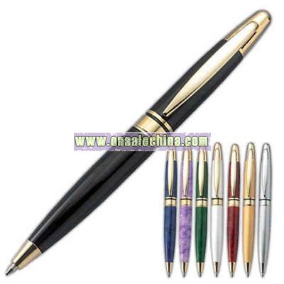 Marble Purple - Mini brass twist action ballpoint pens