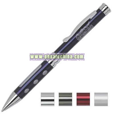Twist-action ballpoint with rubber comfort grip