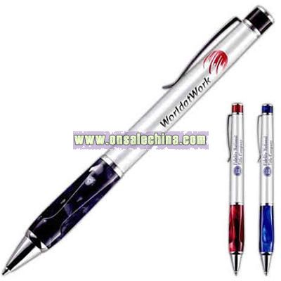 Elegant designed twist action ballpoint pen with resin grip