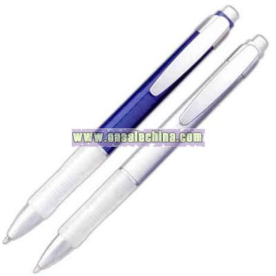 gel plastic pen with clear rubber comfort grip