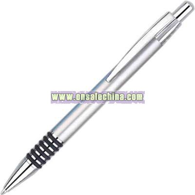 Silver ballpoint pen with chrome trim