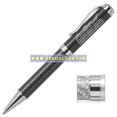 Solid brass with black lacquer finish twist-action ballpoint pen
