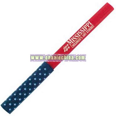 Patriotic themed stick style ballpoint pen