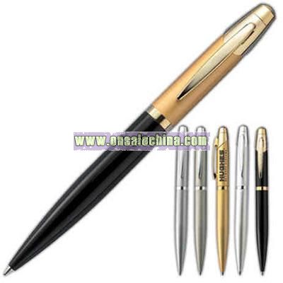 Polished stylish brass twist action ballpoint pen