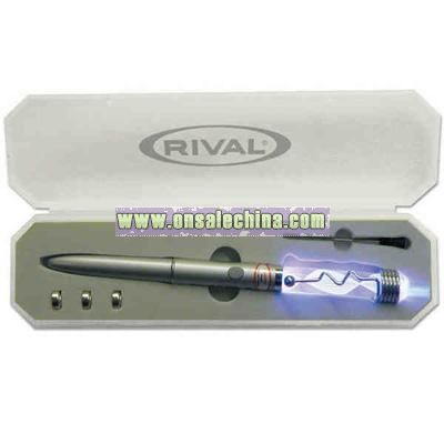 Metallic rainbow optic fiber pen with case