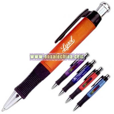 Pen with wide body design and rubber grip