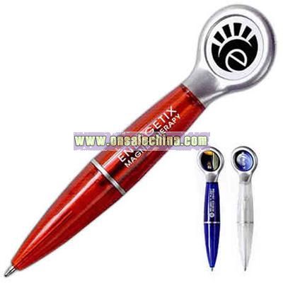 Magna Pen-Translucent twist action retractable pen