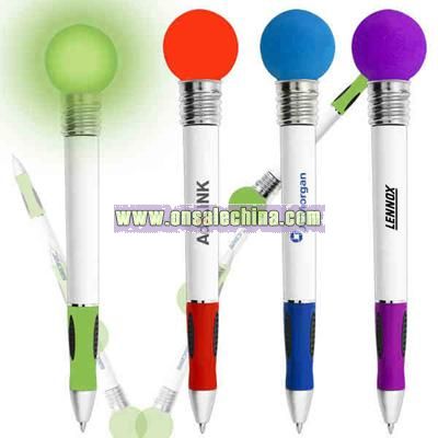 Light Up Bouncy Ball-Blinking and bouncing biodegradable plastic pen