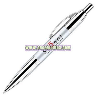 chrome accented click action ballpoint pen