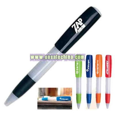 Big clip pen with blue ink