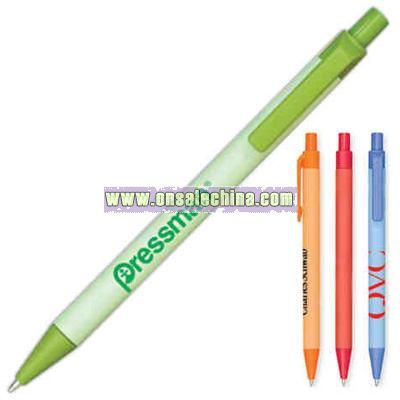 Retractable ballpoint pen made of recycled paper with clip