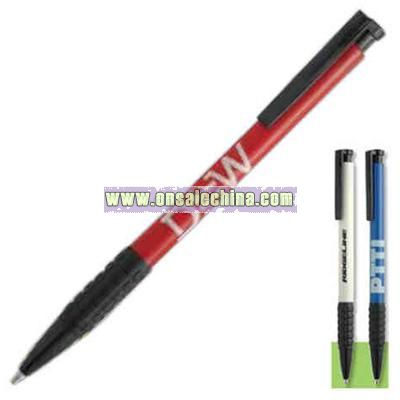 Solid color ballpoint pen with black comfortable rubber grip,
