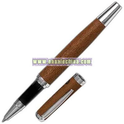 Pebble grain leather roller ballpoint pen