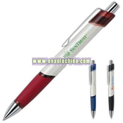Pen with soft rubber grip