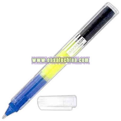 Combination highlighter with ballpoint pen