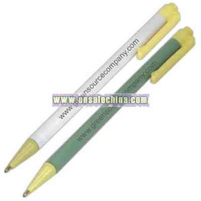 Biodegradable corn plastic click ballpoint pen