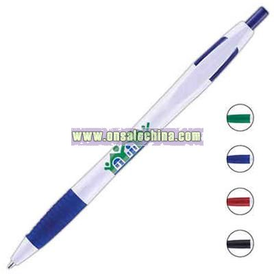 Retractable ballpoint pen with comfort grip