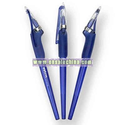 Plastic ballpoint disposable pen with tripod comfort grip