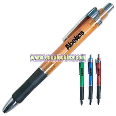 Color barrel with black grip pen