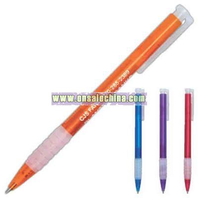 Ballpoint pen and transparent comfort gripper