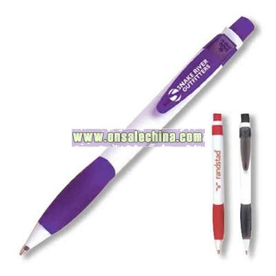 retractable ballpoint pen with rubber grip