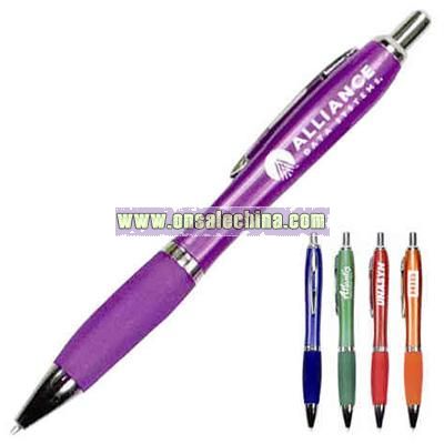 Gel ink ballpoint pen with matching ergonomic comfort grip