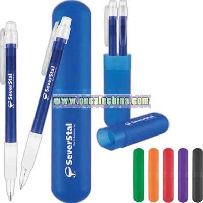 Pen and pencil gift tube.