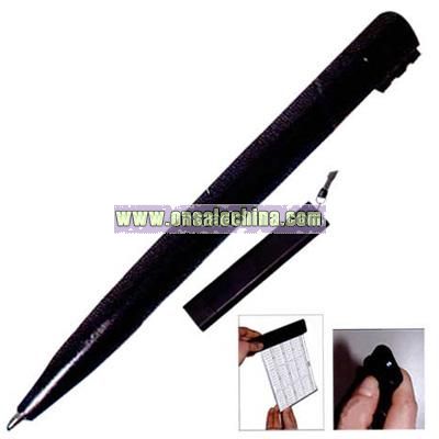 Three in one pen offersretracting pullout banner screen,flashlight