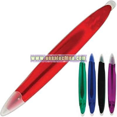 Translucent magnetic staple remover pen.