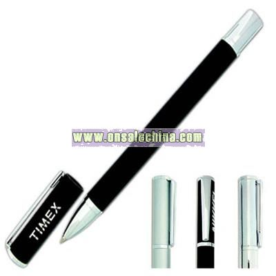 Roller ball pen with black ink refill and magnetic cap