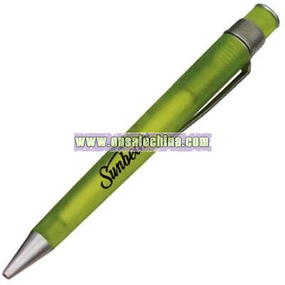 Frosted translucent retractable ballpoint pen