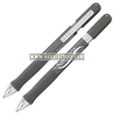 Upscale retractable pen with soft gripping section