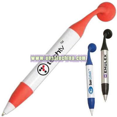 Two tone plastic magnet pen with rubber comfort grip